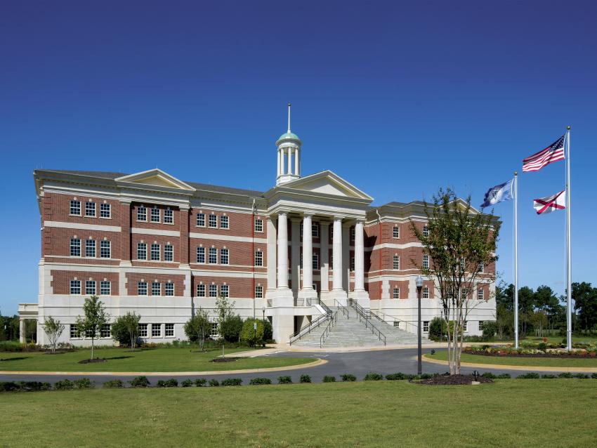 Photo of front of Auburn campus building.